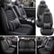 LuxRide PU Leather Car Seat Covers Universal 5Seat Full Set For Sedans And SUVs 7