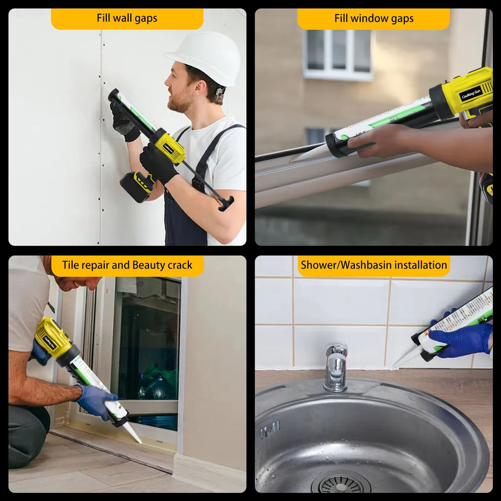 ProSeal Cordless Electric Caulking Gun  10oz300ml With 4 Speed Settings And LED Light Compatible Wi 5
