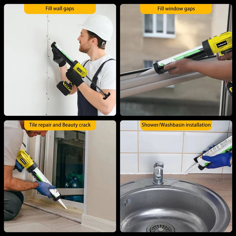 ProSeal Cordless Electric Caulking Gun  10oz300ml With 4 Speed Settings And LED Light Compatible Wi 5
