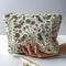 Branch Bird Corduroy Makeup Bag Lightweight Multifunctional Cosmetic Travel Pouch 0