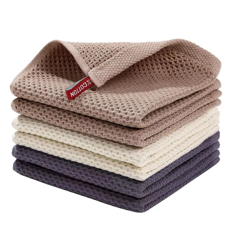Soft Cotton Dishcloths Absorbent Honeycomb Kitchen Towels Multipurpose Wash Cloths 0