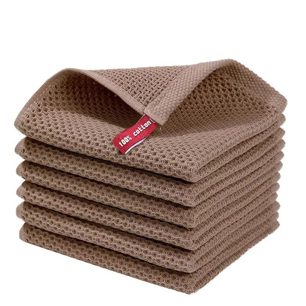 Soft Cotton Dishcloths Absorbent Honeycomb Kitchen Towels Multipurpose Wash Cloths 10