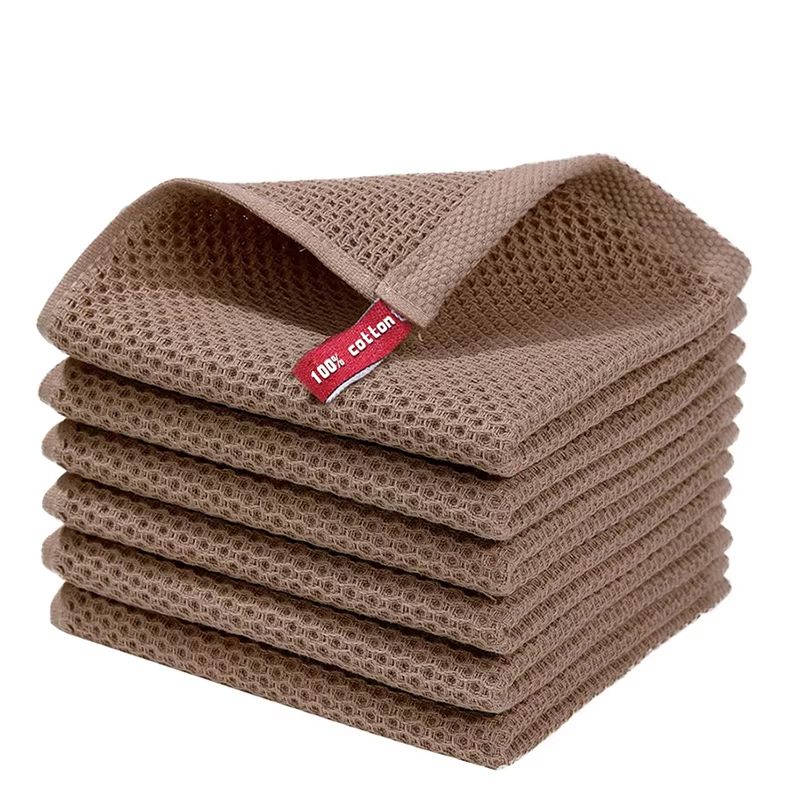 Soft Cotton Dishcloths Absorbent Honeycomb Kitchen Towels Multipurpose Wash Cloths 10