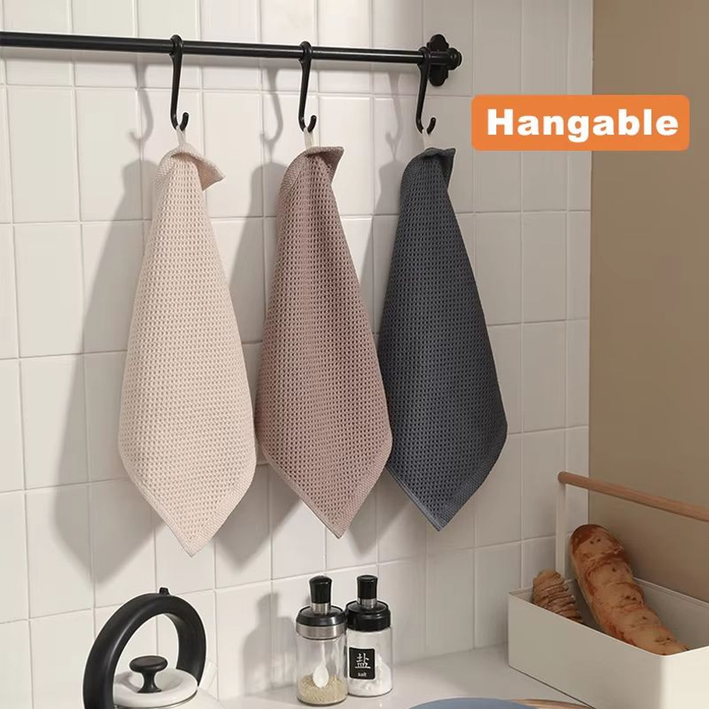 Soft Cotton Dishcloths Absorbent Honeycomb Kitchen Towels Multipurpose Wash Cloths 4