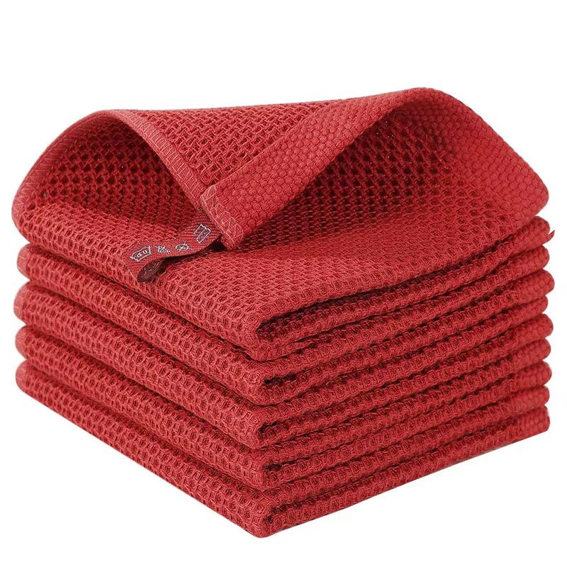 Soft Cotton Dishcloths Absorbent Honeycomb Kitchen Towels Multipurpose Wash Cloths 7