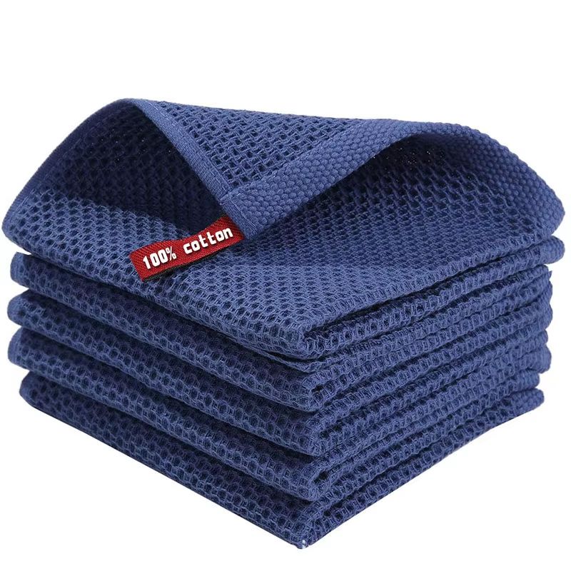 Soft Cotton Dishcloths Absorbent Honeycomb Kitchen Towels Multipurpose Wash Cloths 8