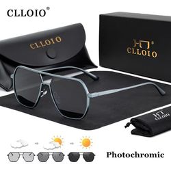 aluminum photochromic sunglasses – polarized anti-glare chameleon glasses for men & women