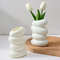 Nordic Spiral White Vase Modern Plastic Flower Arrangement Container 0