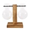 Creative Glass Bulb Vase With Wooden Stand Hydroponic Plant Container For Home Tabletop Decor 6