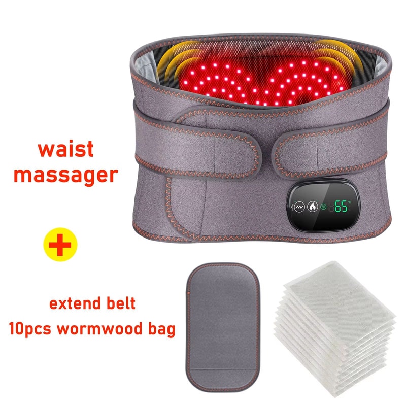 Electric Heating Waist Massager Belt Vibration Hot Compress Adjustable Back Support 9