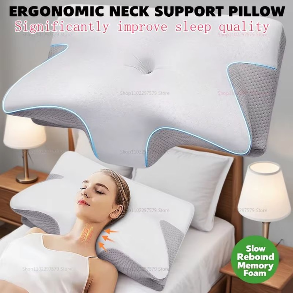 Memory Foam Cervical Pillow Orthopedic Neck Support For Side Back Sleepers 0