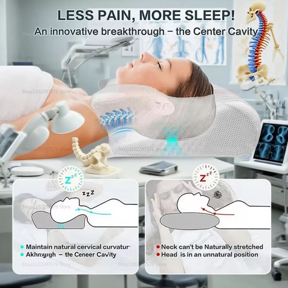 Memory Foam Cervical Pillow Orthopedic Neck Support For Side Back Sleepers 3