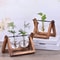 Wooden Frame Hydroponic Glass Vase Tabletop Terrarium Planter For Home Decoration 4