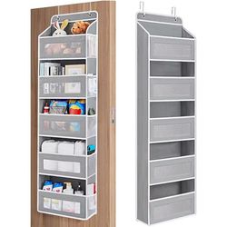 5-shelf hanging storage organizer – behind door space saver with large pockets for bedroom, bathroom & closet