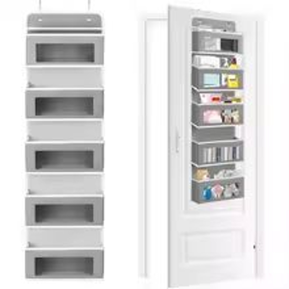 5Shelf Hanging Storage Organizer Behind Door Space Saver With Large Pockets For Bedroom Bathroom 1