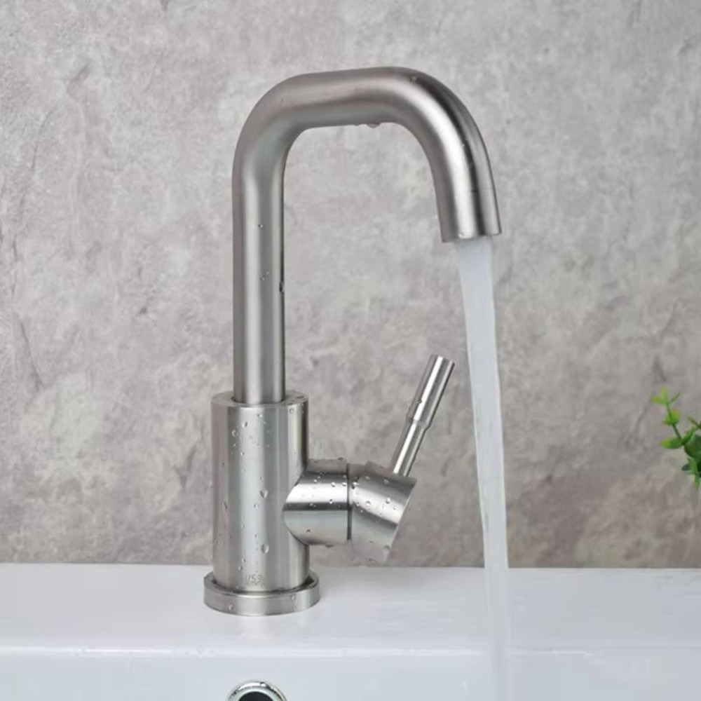 304 Stainless Steel Bathroom Basin Faucet 360 Rotating Hot And Cold Mixer Tap With Single Handle 9