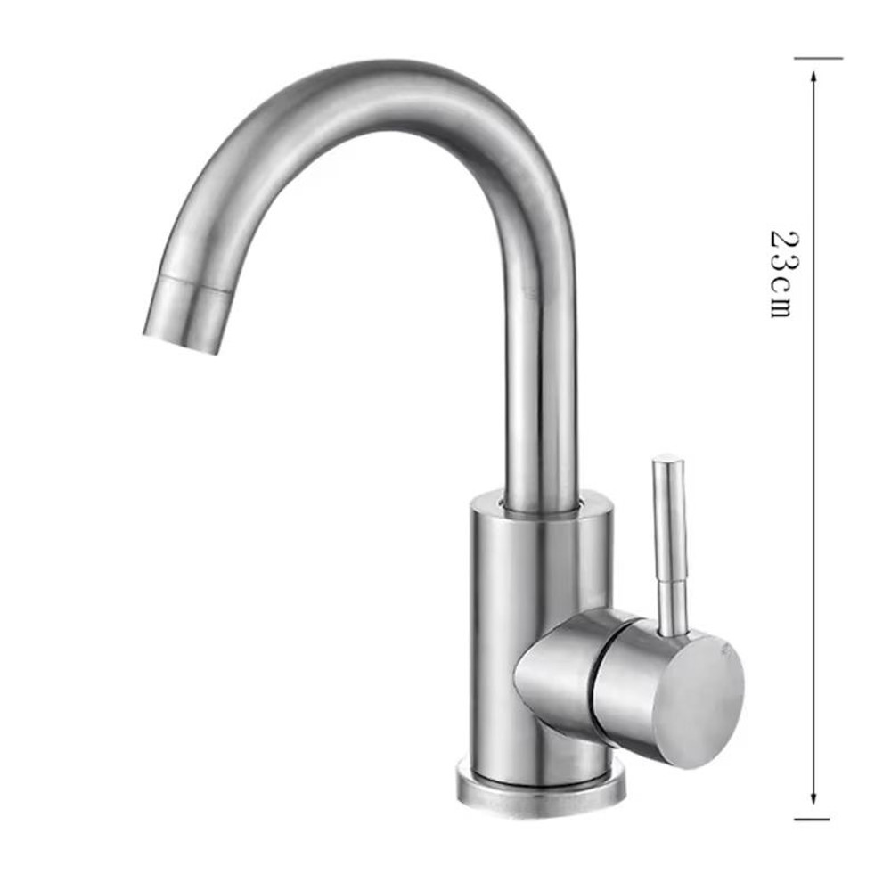 304 Stainless Steel Bathroom Basin Faucet 360 Rotating Hot And Cold Mixer Tap With Single Handle 7