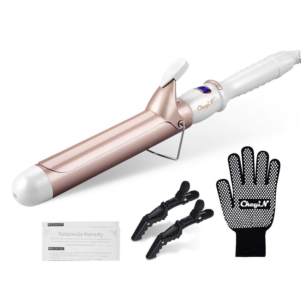 CkeyiN Professional Ceramic Hair Curler 32mm 38mm Curling Iron With Adjustable Temperature For Lo 7