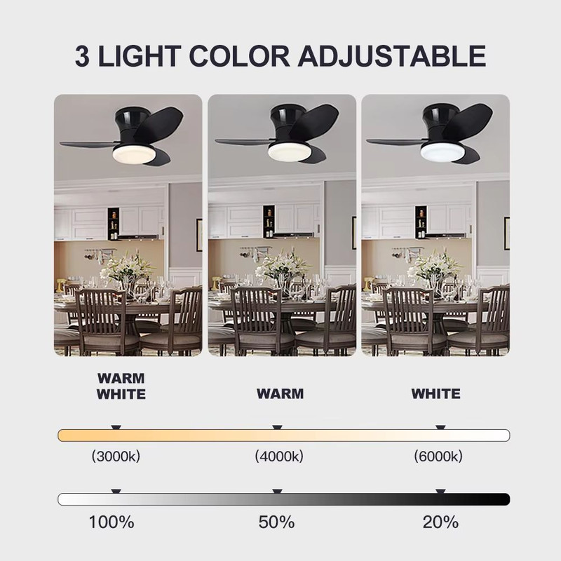 LED Ceiling Fan Light Modern Nordic Ceiling Mounted Fan With Decorative Lighting For Living Room B 4