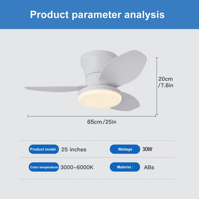 LED Ceiling Fan Light Modern Nordic Ceiling Mounted Fan With Decorative Lighting For Living Room B 8