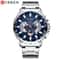CURREN Mens Chronograph Watch Stainless Steel Sport Wristwatch With Big Dial Luminous Hands 9