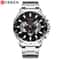 CURREN Mens Chronograph Watch Stainless Steel Sport Wristwatch With Big Dial Luminous Hands 6