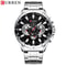 CURREN Mens Chronograph Watch Stainless Steel Sport Wristwatch With Big Dial Luminous Hands 6