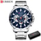 CURREN Mens Chronograph Watch Stainless Steel Sport Wristwatch With Big Dial Luminous Hands 7