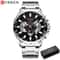 CURREN Mens Chronograph Watch Stainless Steel Sport Wristwatch With Big Dial Luminous Hands 8