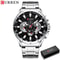 CURREN Mens Chronograph Watch Stainless Steel Sport Wristwatch With Big Dial Luminous Hands 8