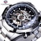 Forsining Luxury Skeleton Watch Stainless Steel Mechanical Mens Wristwatch With Waterproof Sport D 0