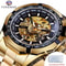 Forsining Luxury Skeleton Watch Stainless Steel Mechanical Mens Wristwatch With Waterproof Sport D 9