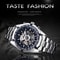 Forsining Luxury Skeleton Watch Stainless Steel Mechanical Mens Wristwatch With Waterproof Sport D 1