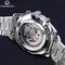 Forsining Luxury Skeleton Watch Stainless Steel Mechanical Mens Wristwatch With Waterproof Sport D 4