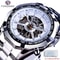 Forsining Luxury Skeleton Watch Stainless Steel Mechanical Mens Wristwatch With Waterproof Sport D 6