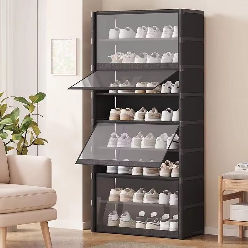 MultiLayer Shoe Storage Cabinet Dustproof Shoe Rack Organizer With Clear Lid SpaceSaving Design 0