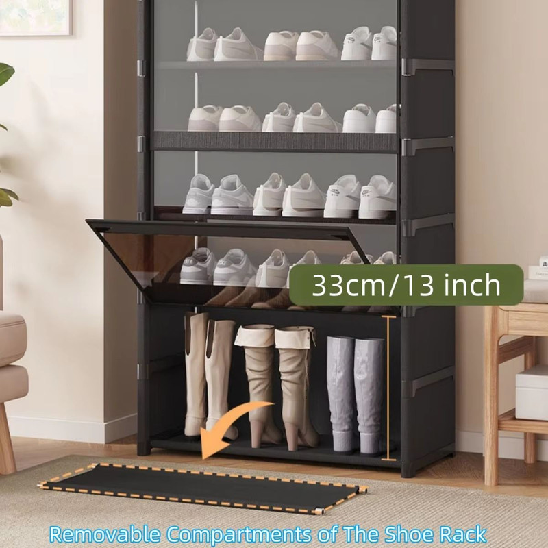 MultiLayer Shoe Storage Cabinet Dustproof Shoe Rack Organizer With Clear Lid SpaceSaving Design 2