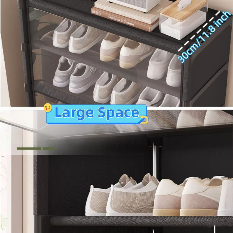 MultiLayer Shoe Storage Cabinet Dustproof Shoe Rack Organizer With Clear Lid SpaceSaving Design 4