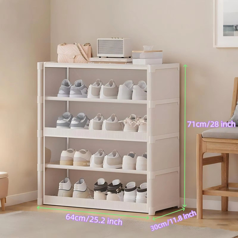 MultiLayer Shoe Storage Cabinet Dustproof Shoe Rack Organizer With Clear Lid SpaceSaving Design 8