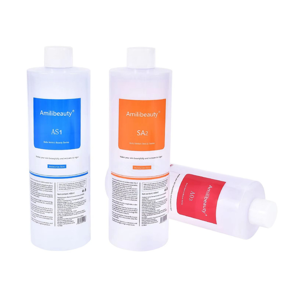 1200ML Hydra Liquid Face Serum Set 3pcs Aqua Peel Solution AS1 SA2 AO3 For Beauty Machine Deep Ski 2