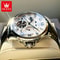 OLEVS 7013 Luxury Automatic Mechanical Watch For Men Moon Phase Skeleton Flywheel Waterproof 1