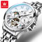 OLEVS 7013 Luxury Automatic Mechanical Watch For Men Moon Phase Skeleton Flywheel Waterproof 8
