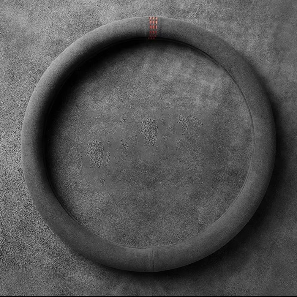 Universal Cowhide Suede Steering Wheel Cover Breathable AntiSlip Car Accessory 3738cm 0