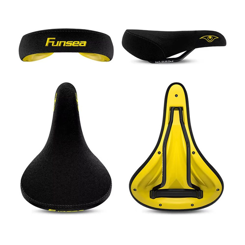 Funsea BMX Cruiser Bike Seat Durable Wheelie Stunt Saddle With Flannelette Cover Embroidered Logo 0