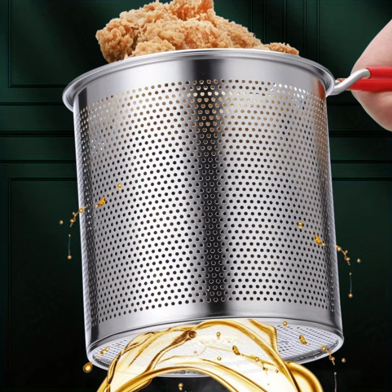 4Piece Stainless Steel Tempura Fryer Pot Set Small Deep Frying Pan With Basket Lid For Kitchen Co 4