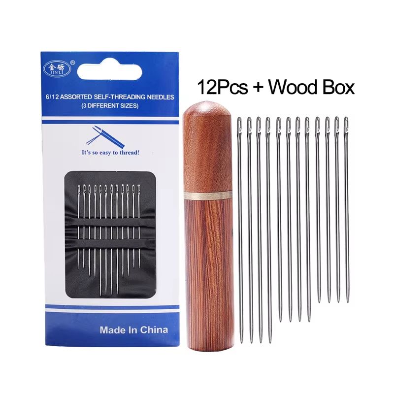 12Piece Easy Thread Blind Sewing Needles Stainless Steel SelfThreading Needles For Elderly DIY Se 3