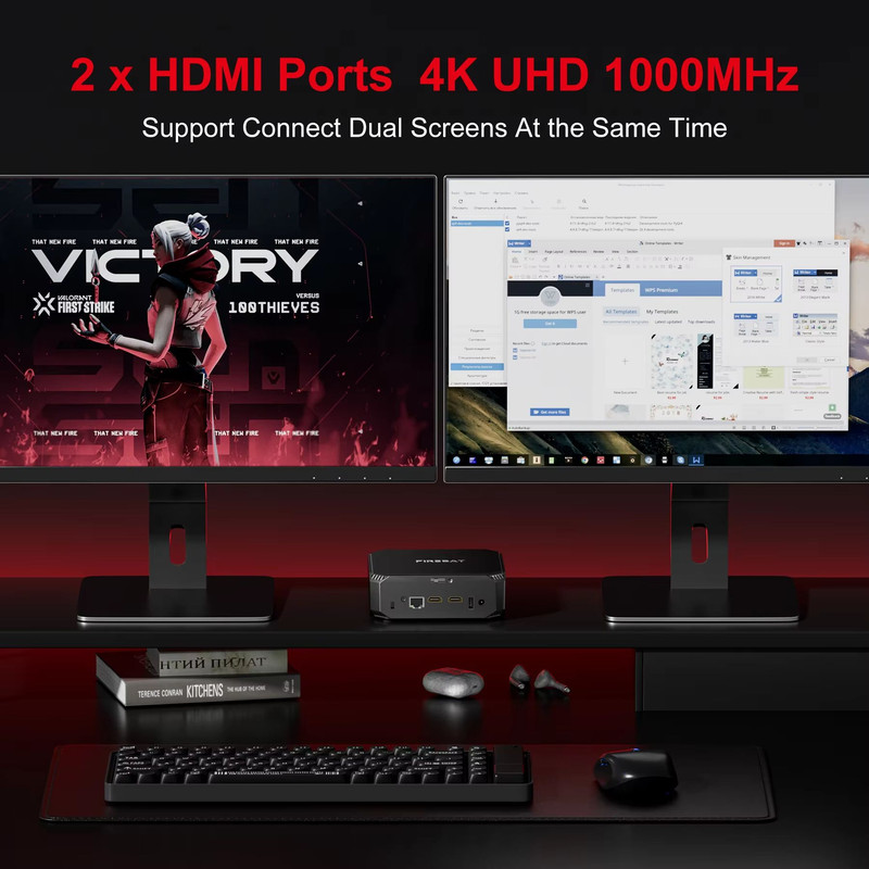 FIREBAT AK2 PLUS Mini PC Intel N150 16GB RAM 512GB SSD Dual Band WiFi 5 BT42 Compact Desktop Gami