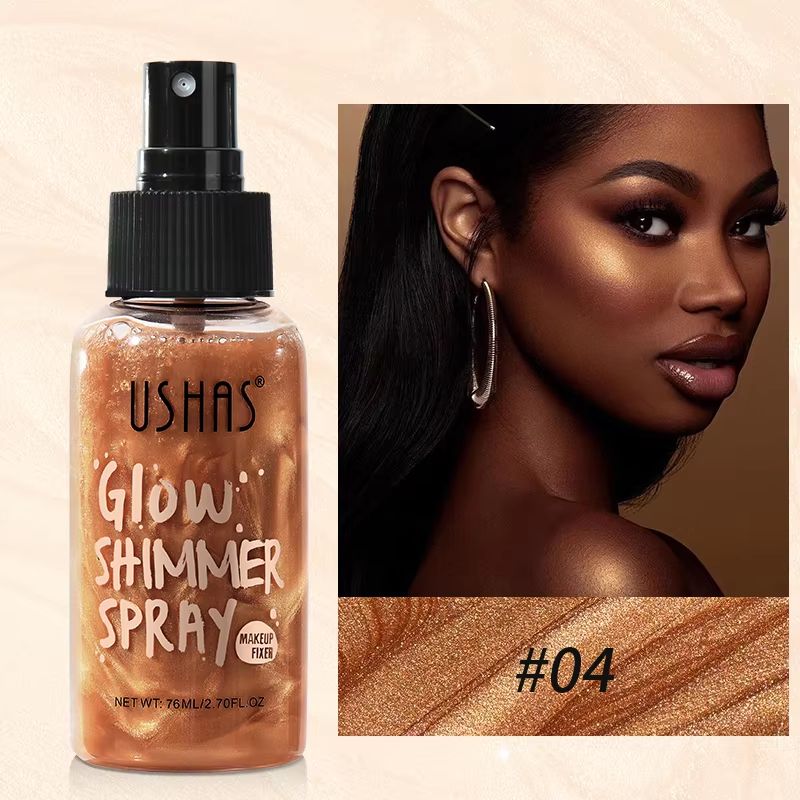 USHAS 4Color Liquid Highlighter Makeup LongLasting Brightening Body Facial Illuminator With Moist 9