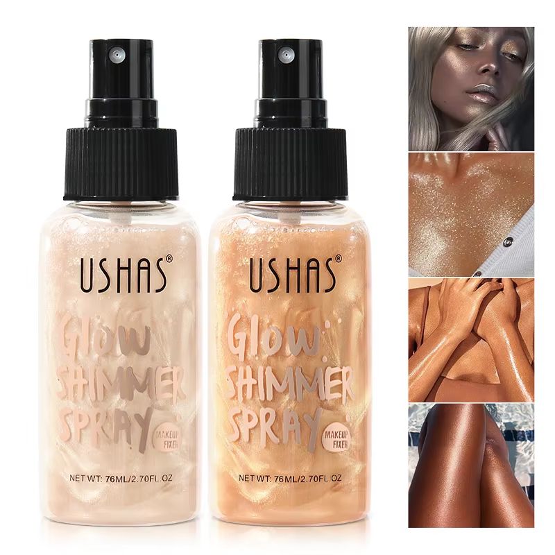 USHAS 4Color Liquid Highlighter Makeup LongLasting Brightening Body Facial Illuminator With Moist 1