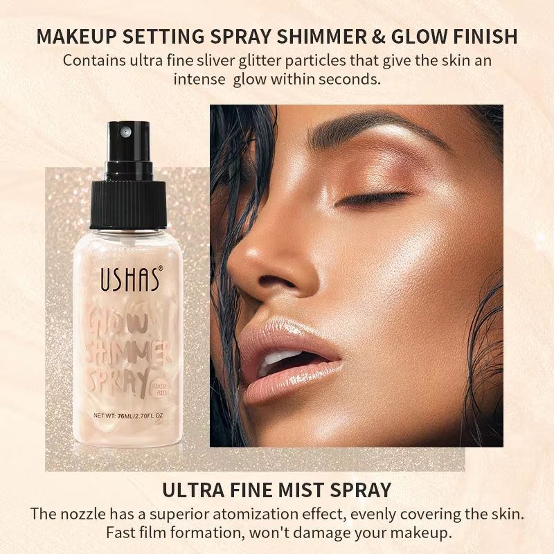 USHAS 4Color Liquid Highlighter Makeup LongLasting Brightening Body Facial Illuminator With Moist 2